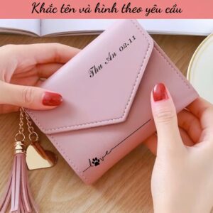 Ví nữ mini cầm tay - Khắc tên theo yêu cầu