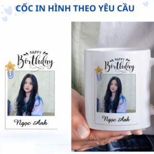 Ly sứ trắng in hình theo yêu cầu - Quà tặng ý nghĩa